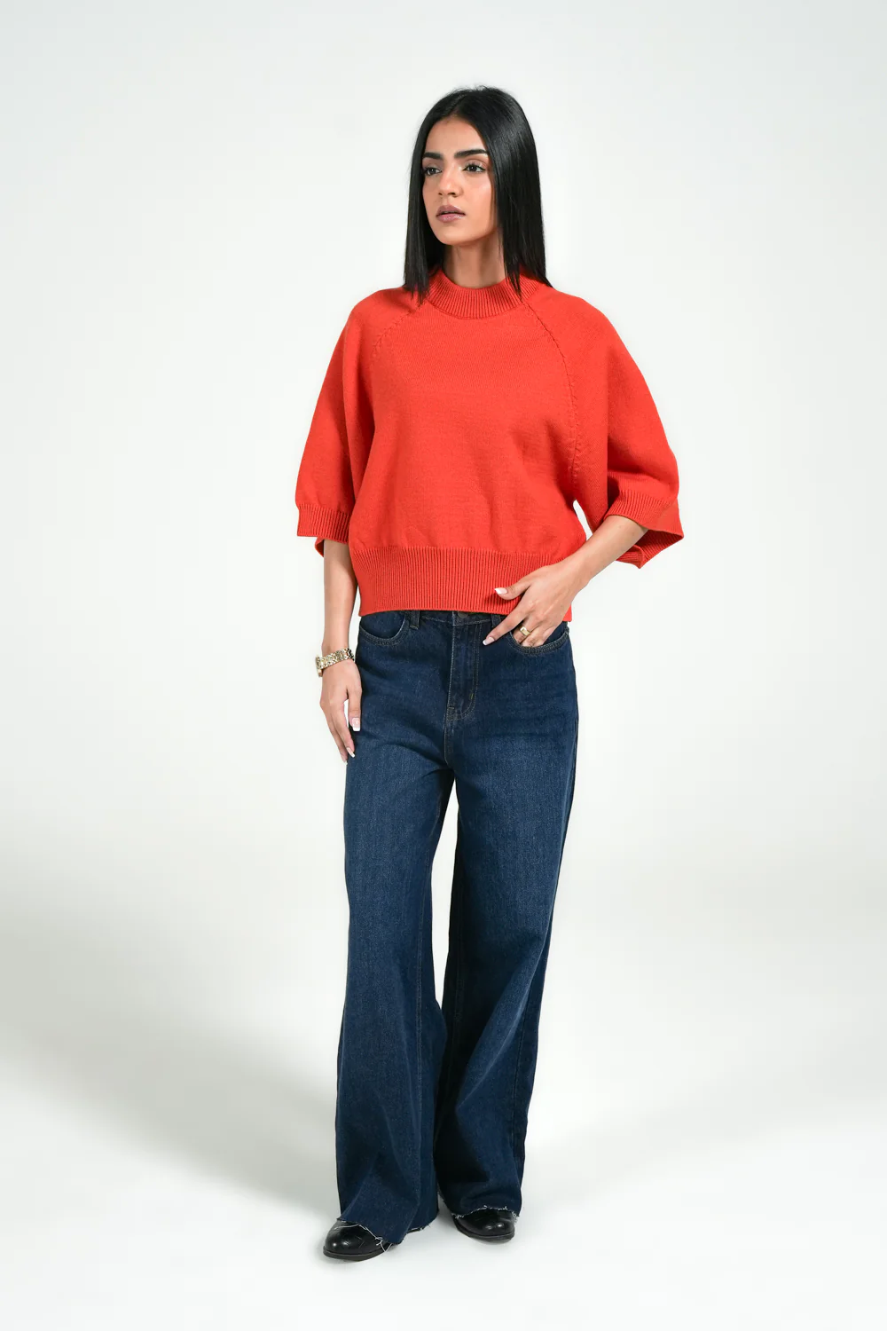 25WFS535-ORG_2 CASHMERE HANDFEEL LOOSE JUMPER - Image 1