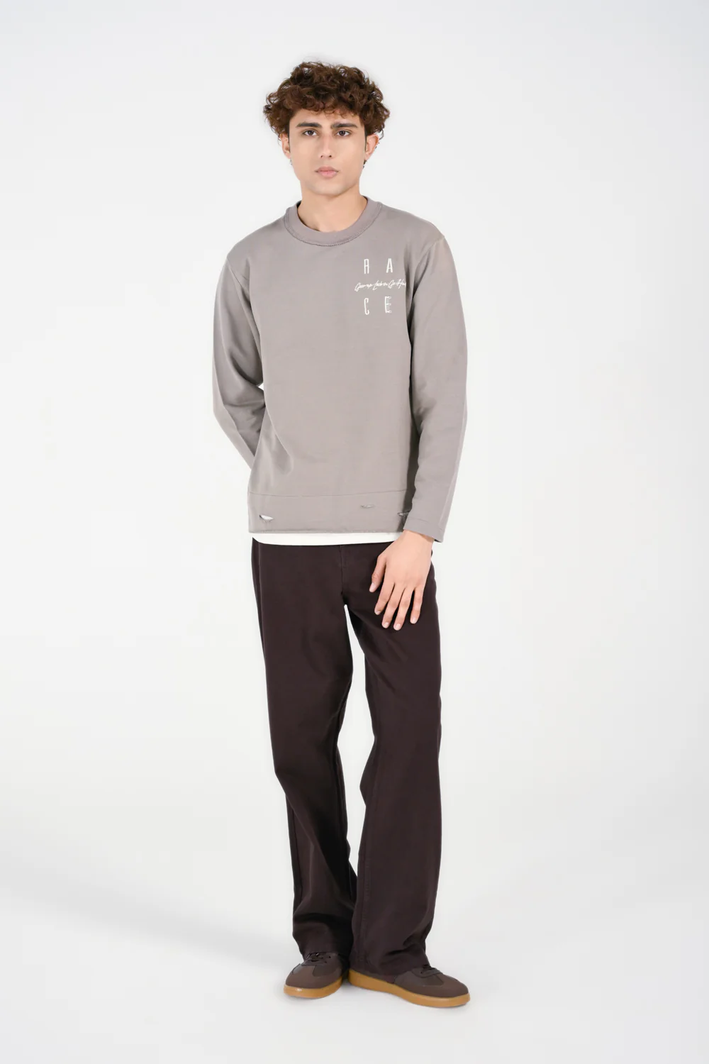 25WUP257-GRY_1_fdc0bd8b-290b-4269-9901-0e9dd9caed00 EMBROIDERED SWEATSHIRT - Image 1
